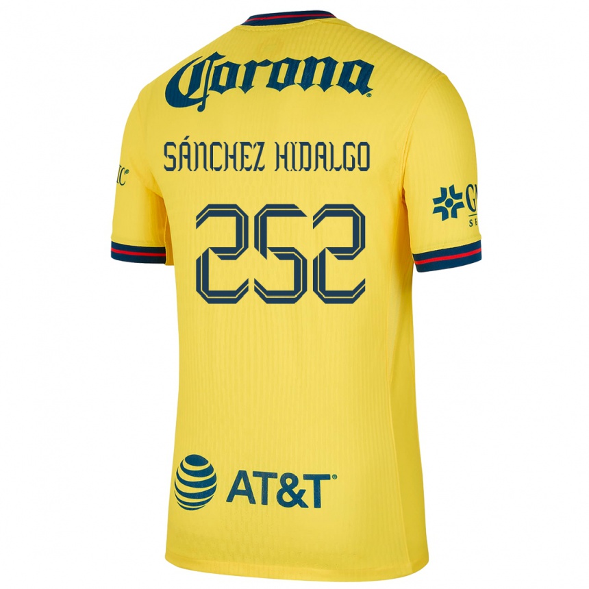 Niño Fútbol Camiseta Horacio Sánchez Hidalgo #252 Amarillo Azul 1ª Equipación 2024/25