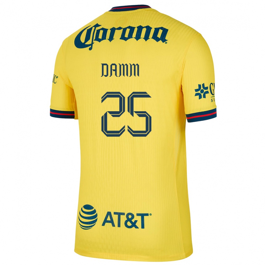 Niño Fútbol Camiseta Jurgen Damm #25 Amarillo Azul 1ª Equipación 2024/25