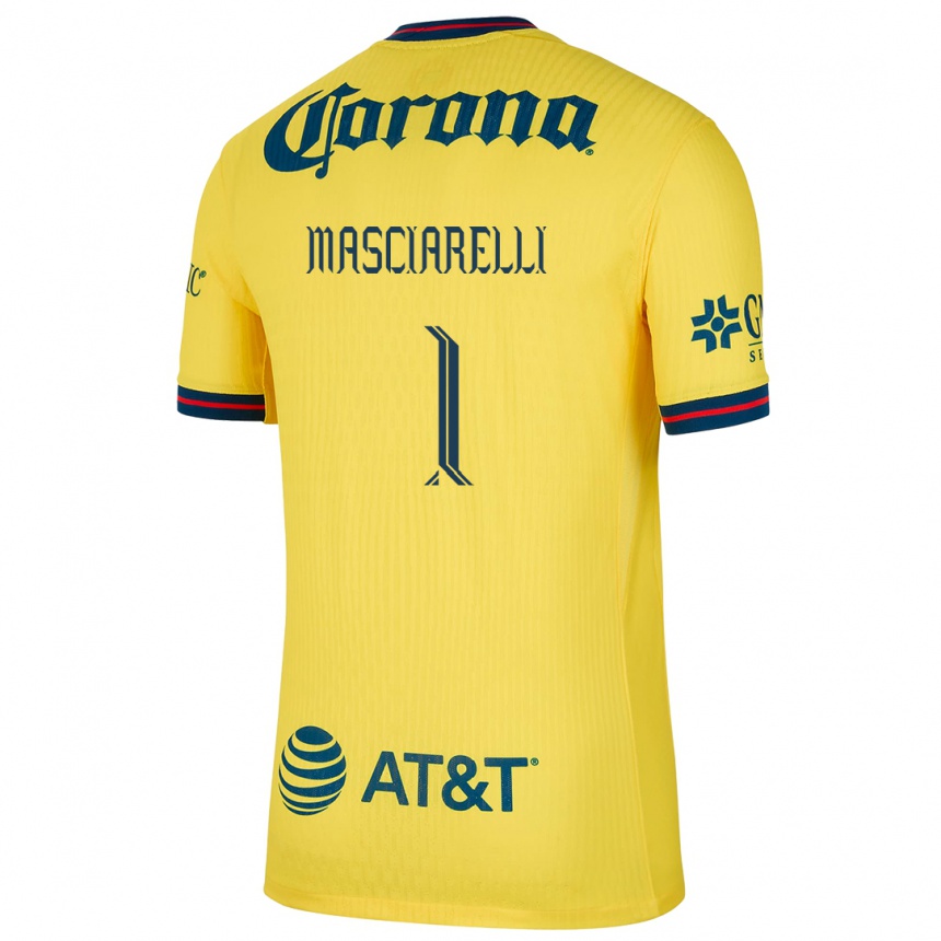 Niño Fútbol Camiseta Renata Masciarelli #1 Amarillo Azul 1ª Equipación 2024/25