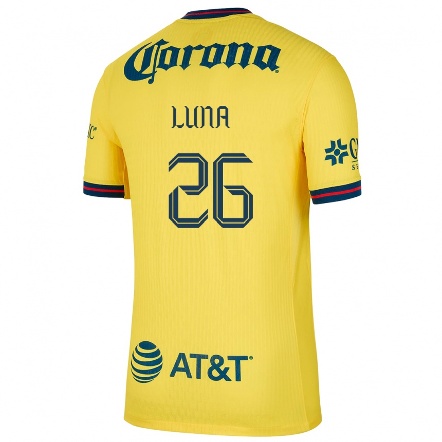 Niño Fútbol Camiseta Karen Luna #26 Amarillo Azul 1ª Equipación 2024/25