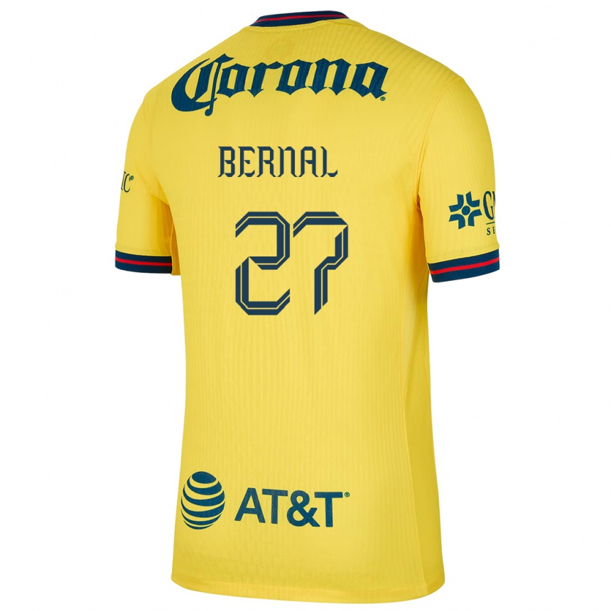 Niño Fútbol Camiseta Mayra Pelayo Bernal #27 Amarillo Azul 1ª Equipación 2024/25