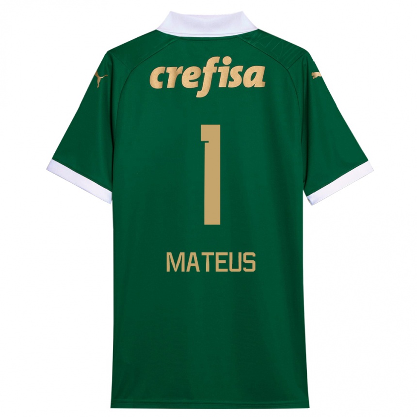 Niño Fútbol Camiseta Mateus #1 Verde Blanco 1ª Equipación 2024/25