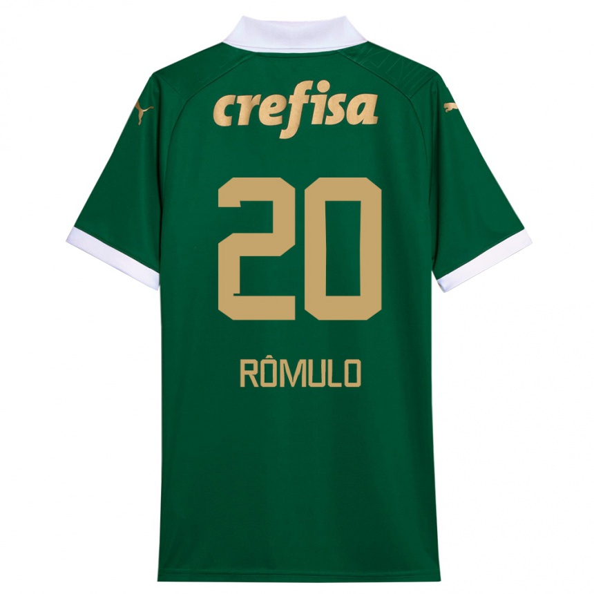 Niño Fútbol Camiseta Rômulo #20 Verde Blanco 1ª Equipación 2024/25