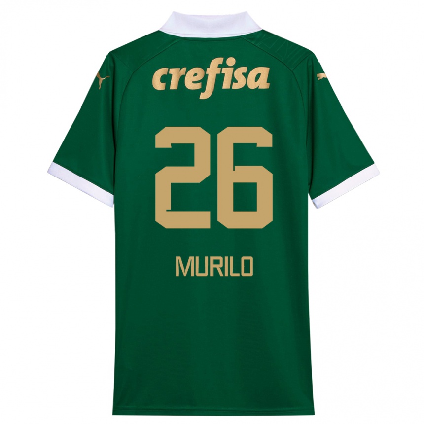 Niño Fútbol Camiseta Murilo #26 Verde Blanco 1ª Equipación 2024/25