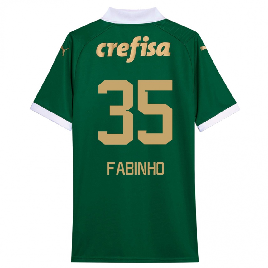 Niño Fútbol Camiseta Fabinho #35 Verde Blanco 1ª Equipación 2024/25