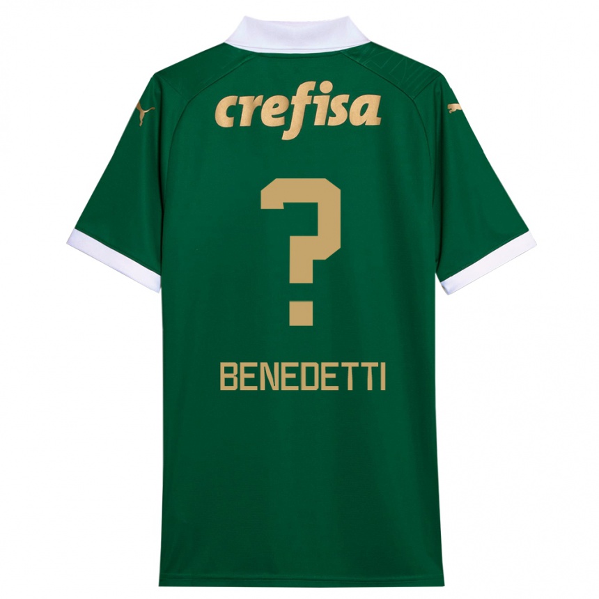 Niño Fútbol Camiseta Luis Benedetti #0 Verde Blanco 1ª Equipación 2024/25