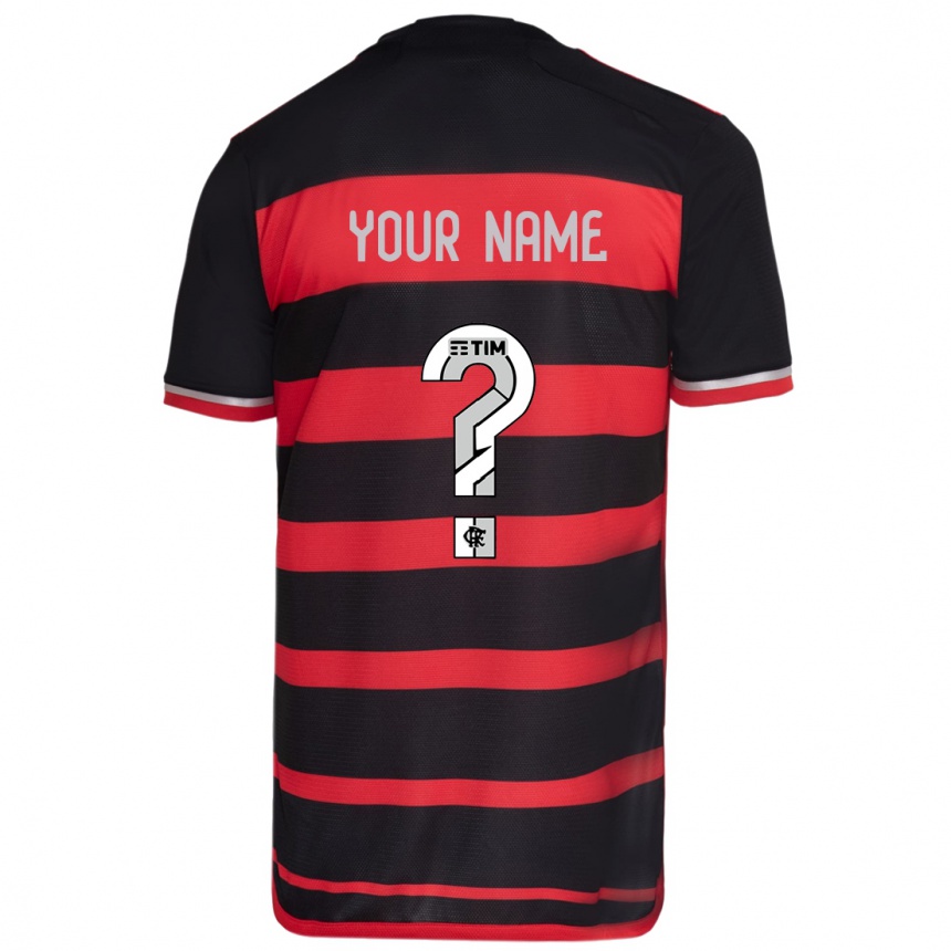 Niño Fútbol Camiseta Su Nombre #0 Negro Rojo 1ª Equipación 2024/25