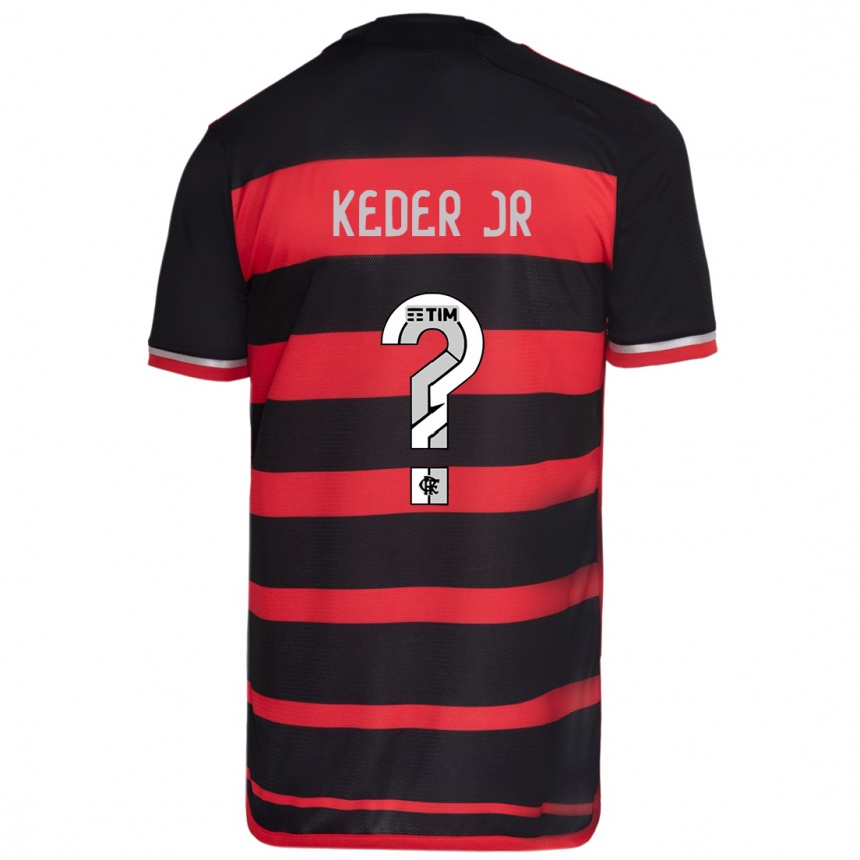 Niño Fútbol Camiseta Keder Jr #0 Negro Rojo 1ª Equipación 2024/25