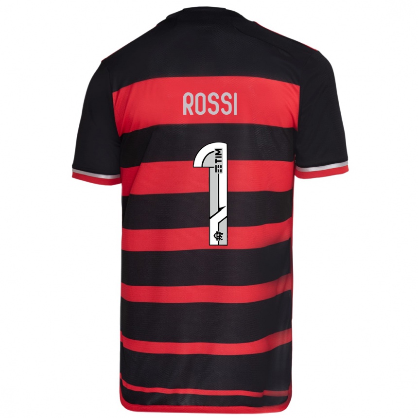 Niño Fútbol Camiseta Agustin Rossi #1 Negro Rojo 1ª Equipación 2024/25