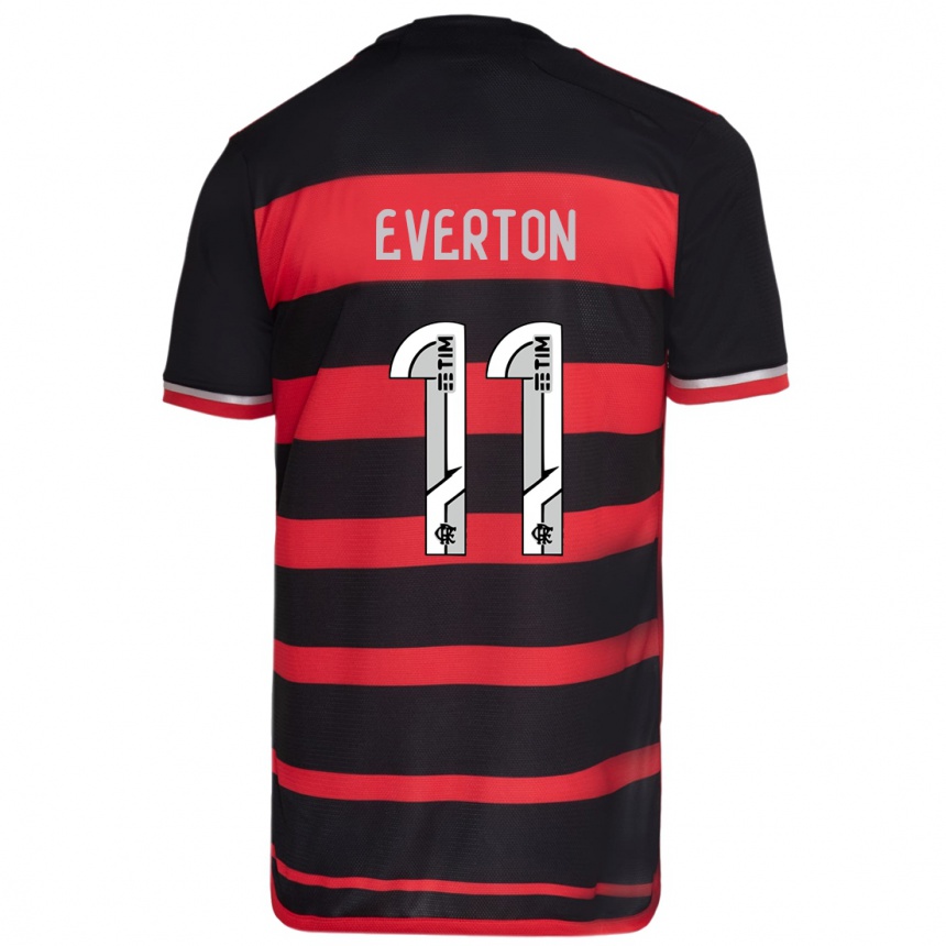 Niño Fútbol Camiseta Everton #11 Negro Rojo 1ª Equipación 2024/25