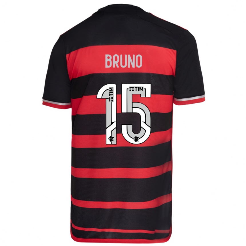 Niño Fútbol Camiseta Fabrício Bruno #15 Negro Rojo 1ª Equipación 2024/25