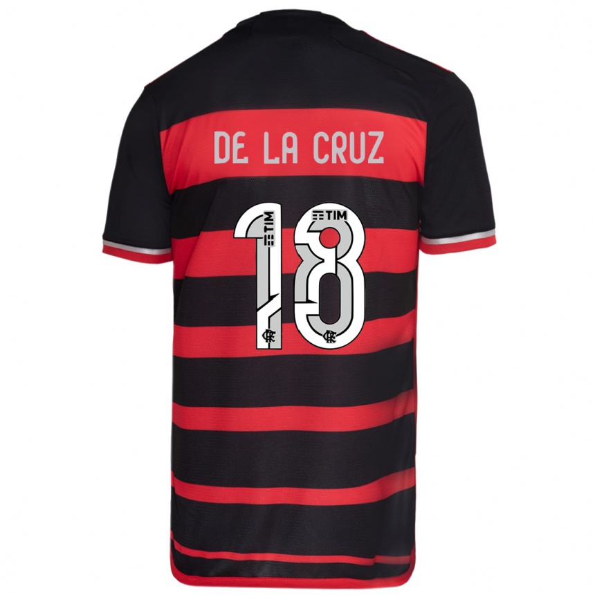 Niño Fútbol Camiseta Nicolás De La Cruz #18 Negro Rojo 1ª Equipación 2024/25