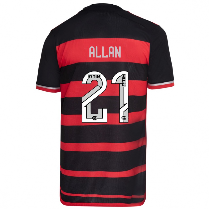 Niño Fútbol Camiseta Allan #21 Negro Rojo 1ª Equipación 2024/25