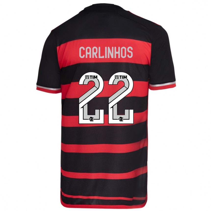 Niño Fútbol Camiseta Carlinhos #22 Negro Rojo 1ª Equipación 2024/25