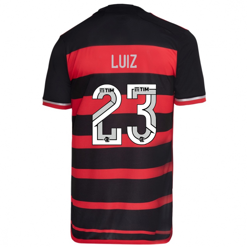 Niño Fútbol Camiseta David Luiz #23 Negro Rojo 1ª Equipación 2024/25