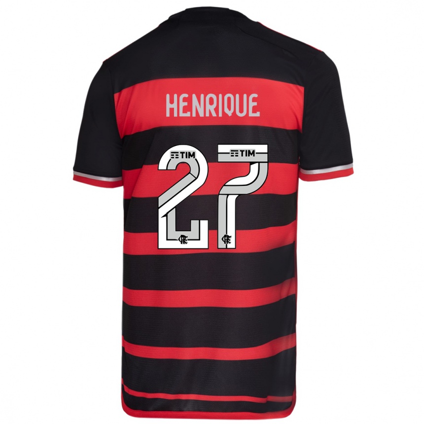 Niño Fútbol Camiseta Bruno Henrique #27 Negro Rojo 1ª Equipación 2024/25