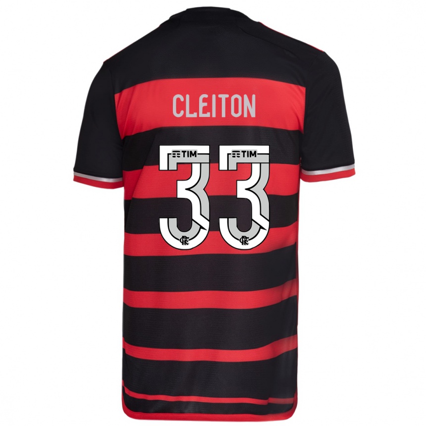 Niño Fútbol Camiseta Cleiton #33 Negro Rojo 1ª Equipación 2024/25