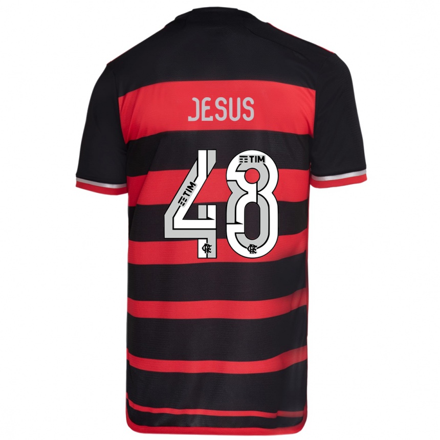 Niño Fútbol Camiseta Igor Jesus #48 Negro Rojo 1ª Equipación 2024/25