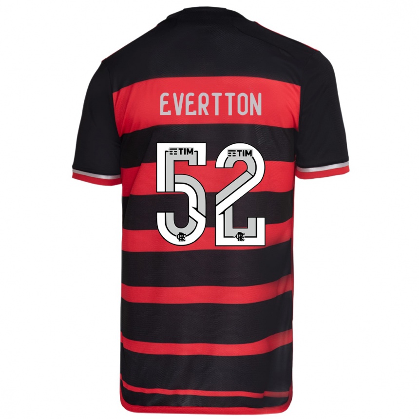 Niño Fútbol Camiseta Evertton #52 Negro Rojo 1ª Equipación 2024/25