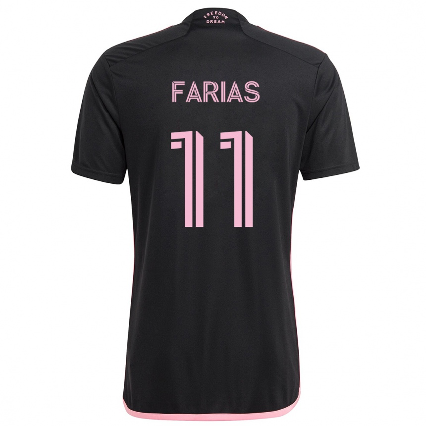 Niño Fútbol Camiseta Facundo Farías #11 Negro 2ª Equipación 2024/25