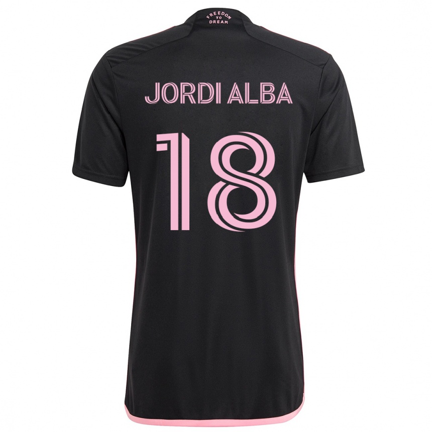 Niño Fútbol Camiseta Jordi Alba #18 Negro 2ª Equipación 2024/25