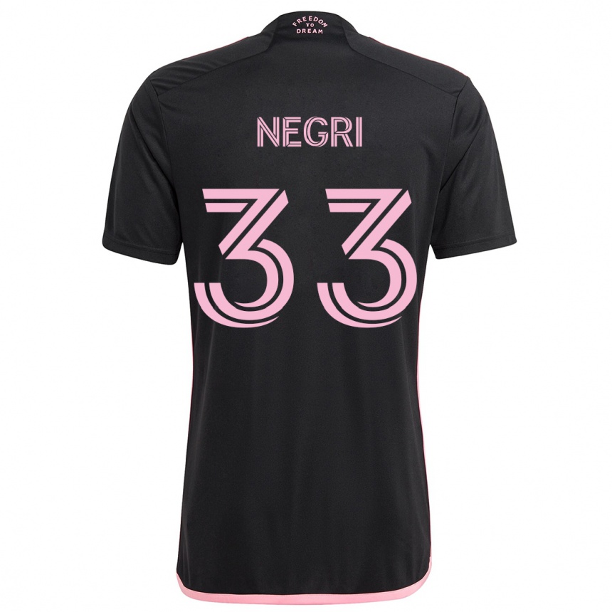 Niño Fútbol Camiseta Franco Negri #33 Negro 2ª Equipación 2024/25