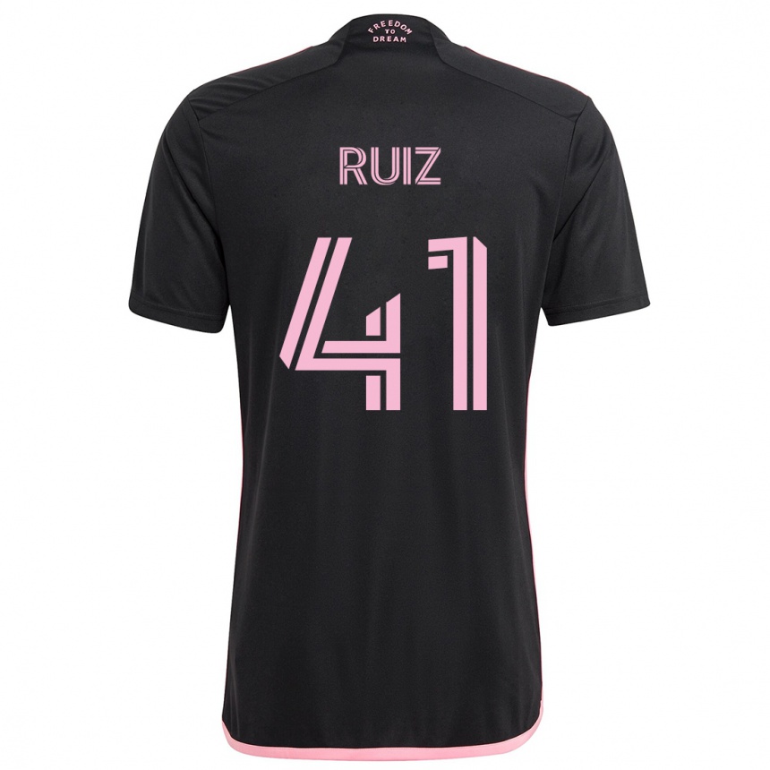 Niño Fútbol Camiseta David Ruíz #41 Negro 2ª Equipación 2024/25