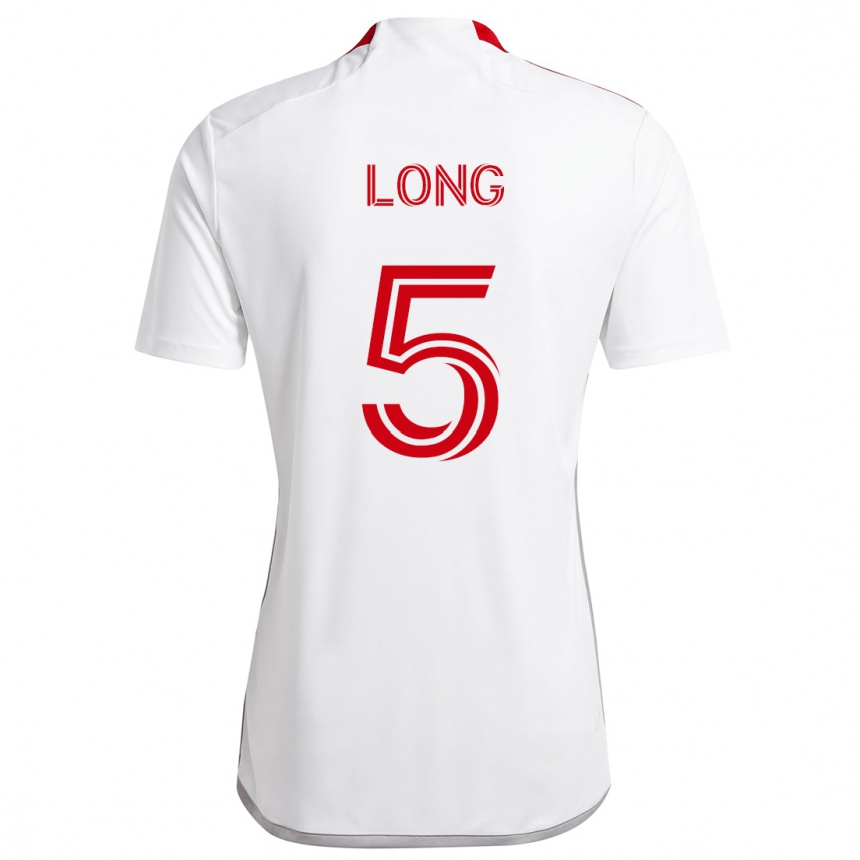 Niño Fútbol Camiseta Kevin Long #5 Blanco Rojo 2ª Equipación 2024/25