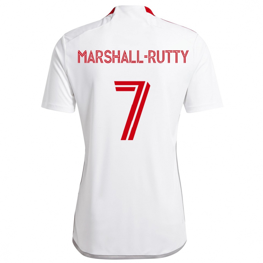 Niño Fútbol Camiseta Jahkeele Marshall-Rutty #7 Blanco Rojo 2ª Equipación 2024/25