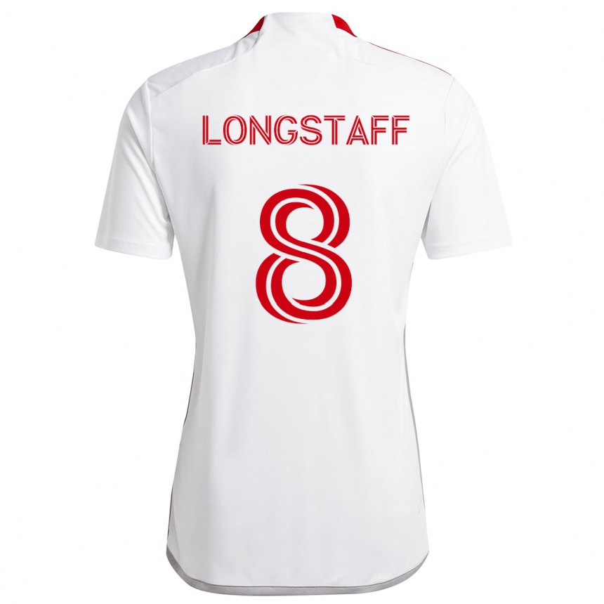 Niño Fútbol Camiseta Matty Longstaff #8 Blanco Rojo 2ª Equipación 2024/25