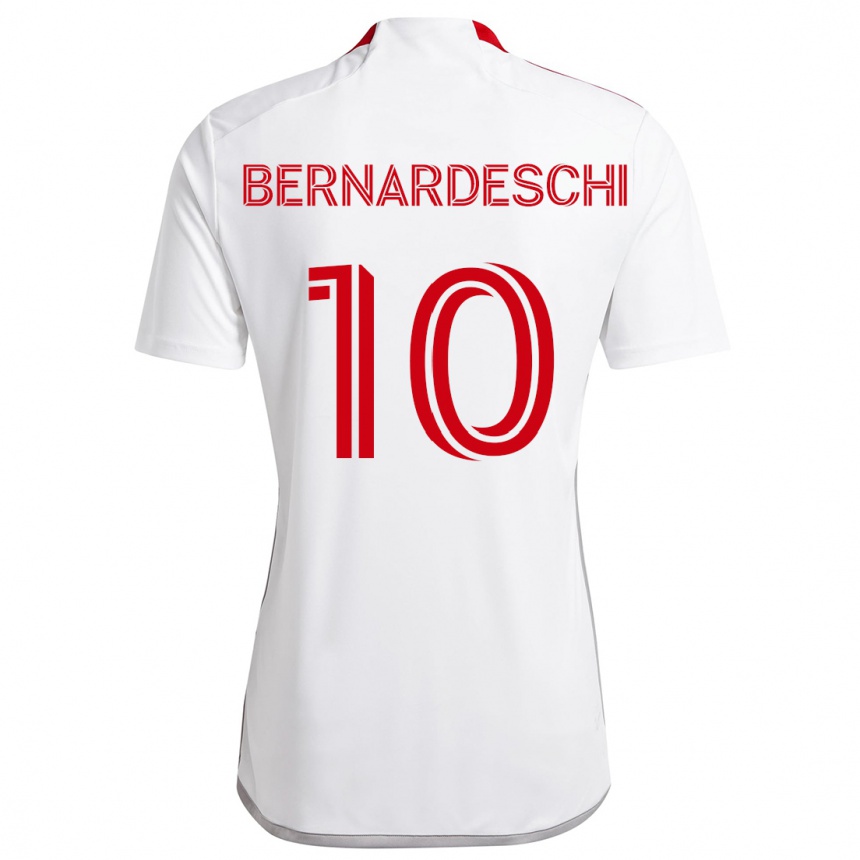 Niño Fútbol Camiseta Federico Bernardeschi #10 Blanco Rojo 2ª Equipación 2024/25