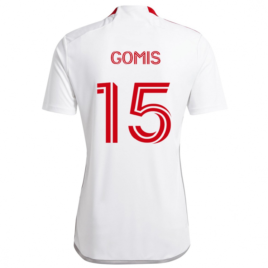 Niño Fútbol Camiseta Nicksoen Gomis #15 Blanco Rojo 2ª Equipación 2024/25