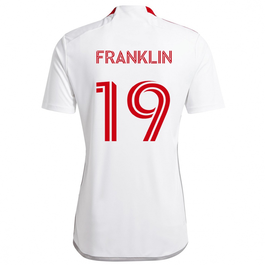 Niño Fútbol Camiseta Kobe Franklin #19 Blanco Rojo 2ª Equipación 2024/25