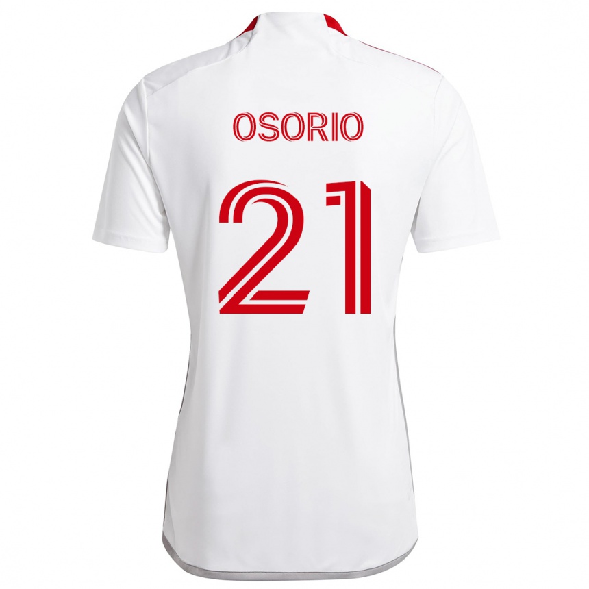 Niño Fútbol Camiseta Jonathan Osorio #21 Blanco Rojo 2ª Equipación 2024/25