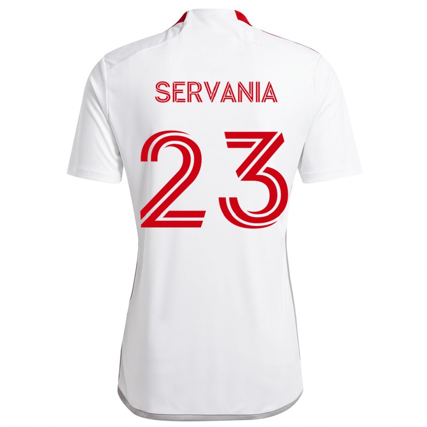 Niño Fútbol Camiseta Brandon Servania #23 Blanco Rojo 2ª Equipación 2024/25