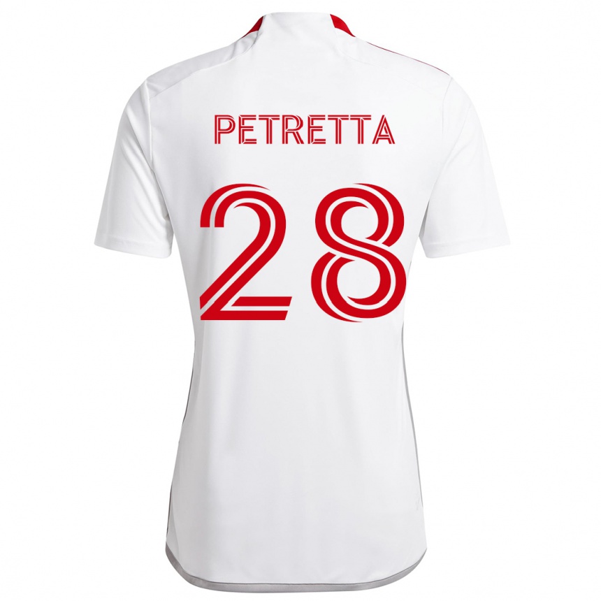 Niño Fútbol Camiseta Raoul Petretta #28 Blanco Rojo 2ª Equipación 2024/25