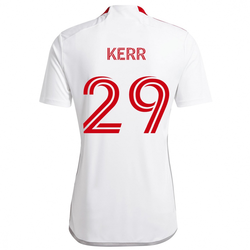 Niño Fútbol Camiseta Deandre Kerr #29 Blanco Rojo 2ª Equipación 2024/25