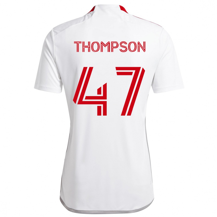 Niño Fútbol Camiseta Kosi Thompson #47 Blanco Rojo 2ª Equipación 2024/25