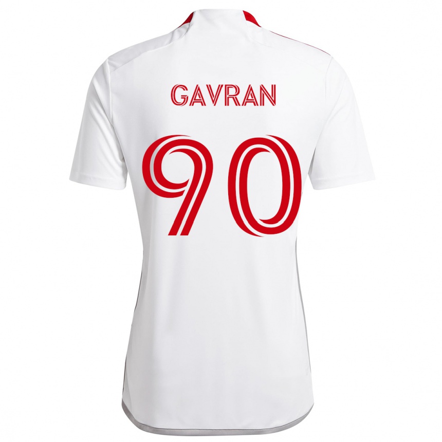 Niño Fútbol Camiseta Luka Gavran #90 Blanco Rojo 2ª Equipación 2024/25