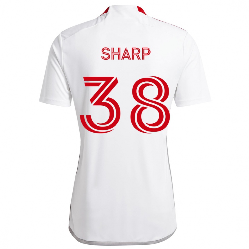 Niño Fútbol Camiseta Charlie Sharp #38 Blanco Rojo 2ª Equipación 2024/25