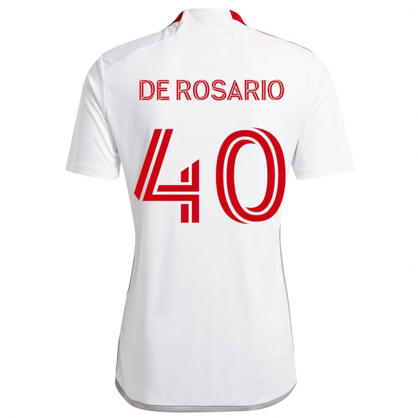 Niño Fútbol Camiseta Adisa De Rosario #40 Blanco Rojo 2ª Equipación 2024/25