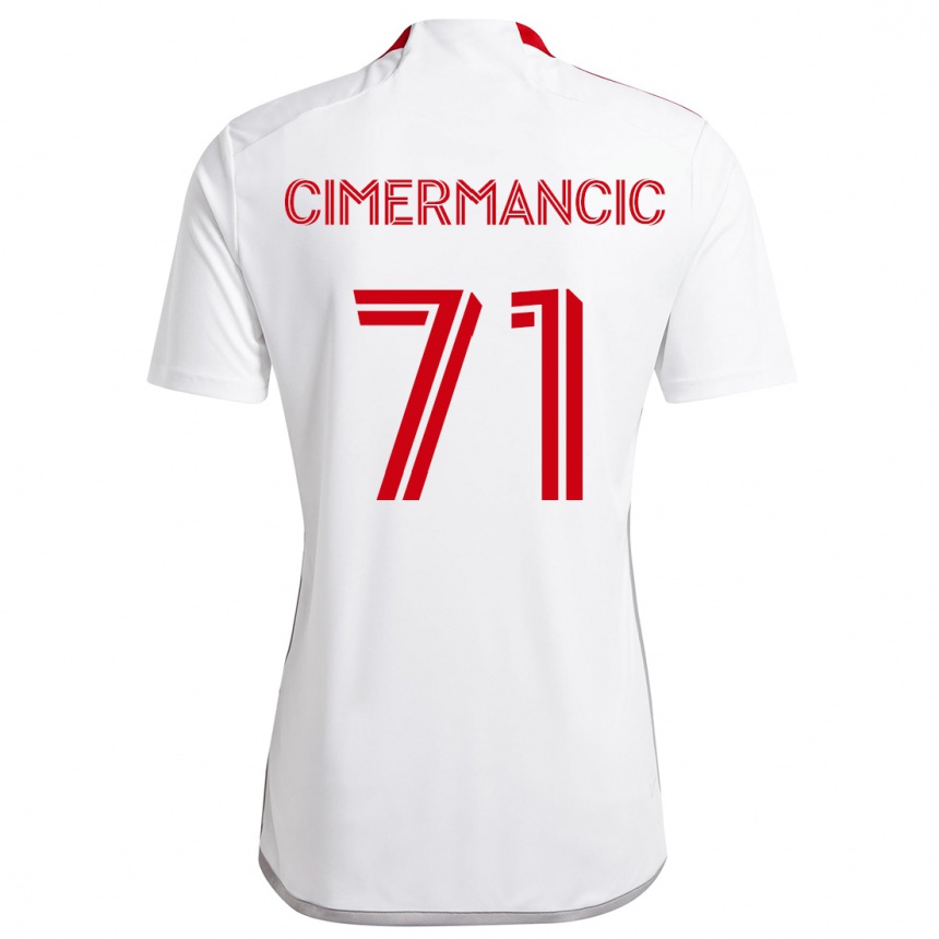 Niño Fútbol Camiseta Markus Cimermancic #71 Blanco Rojo 2ª Equipación 2024/25