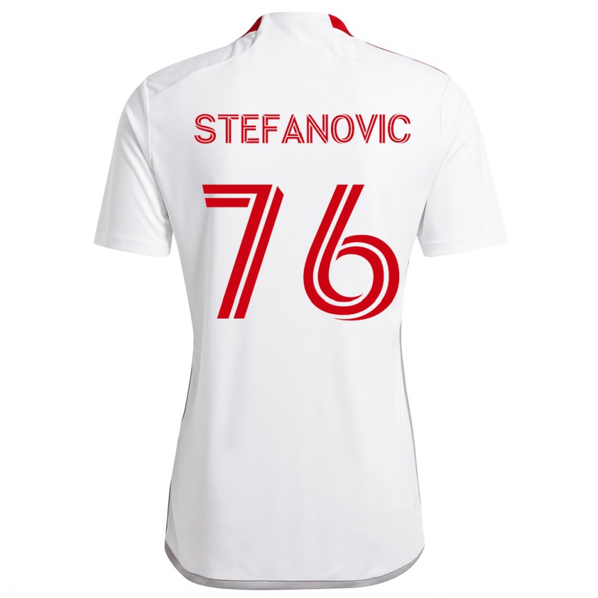 Niño Fútbol Camiseta Lazar Stefanovic #76 Blanco Rojo 2ª Equipación 2024/25