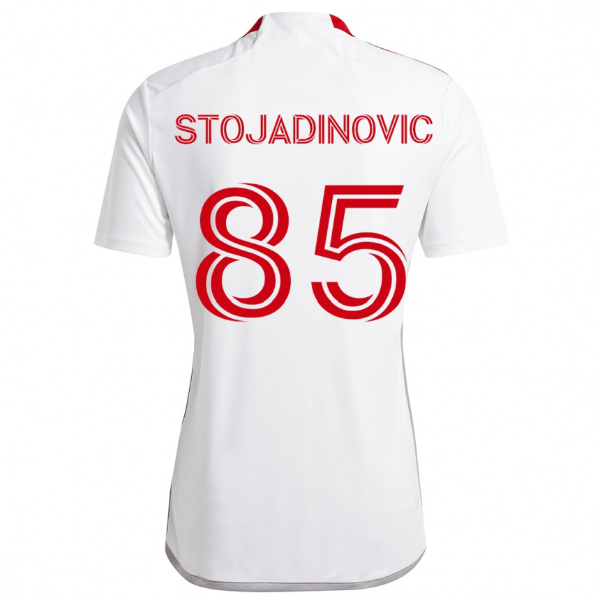 Niño Fútbol Camiseta Marko Stojadinovic #85 Blanco Rojo 2ª Equipación 2024/25