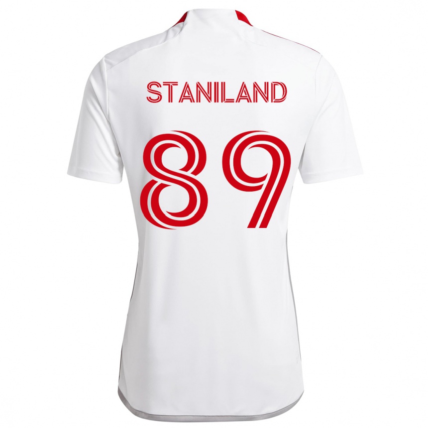 Niño Fútbol Camiseta Charlie Staniland #89 Blanco Rojo 2ª Equipación 2024/25