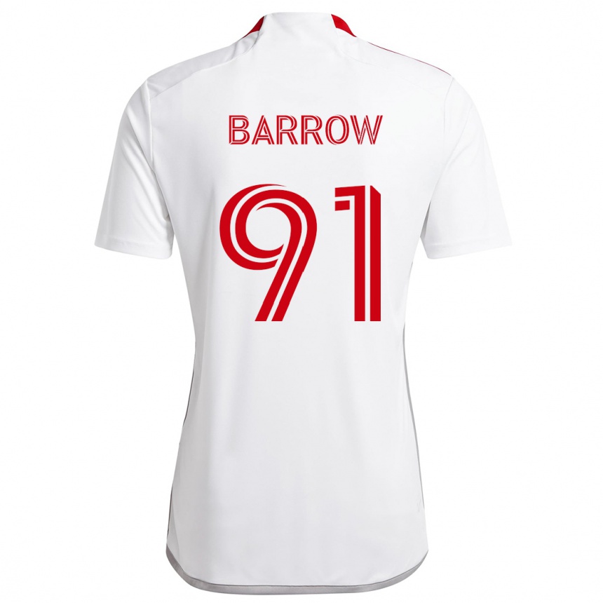 Niño Fútbol Camiseta Dékwon Barrow #91 Blanco Rojo 2ª Equipación 2024/25