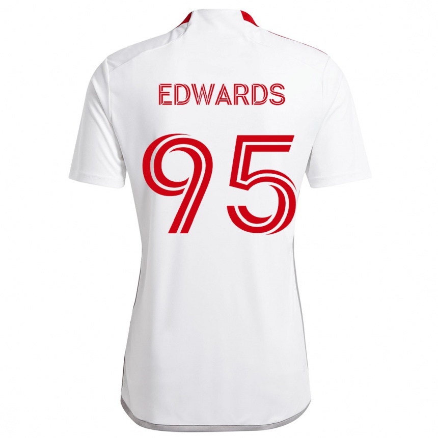 Niño Fútbol Camiseta Nathaniel Edwards #95 Blanco Rojo 2ª Equipación 2024/25