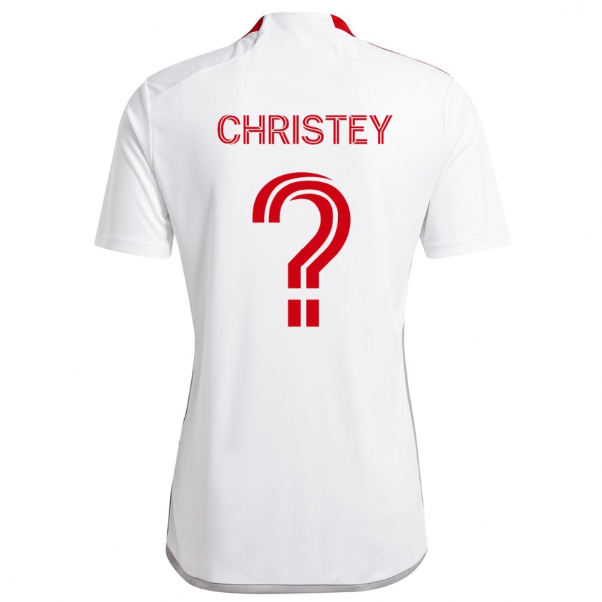 Niño Fútbol Camiseta Quentin Christey #0 Blanco Rojo 2ª Equipación 2024/25