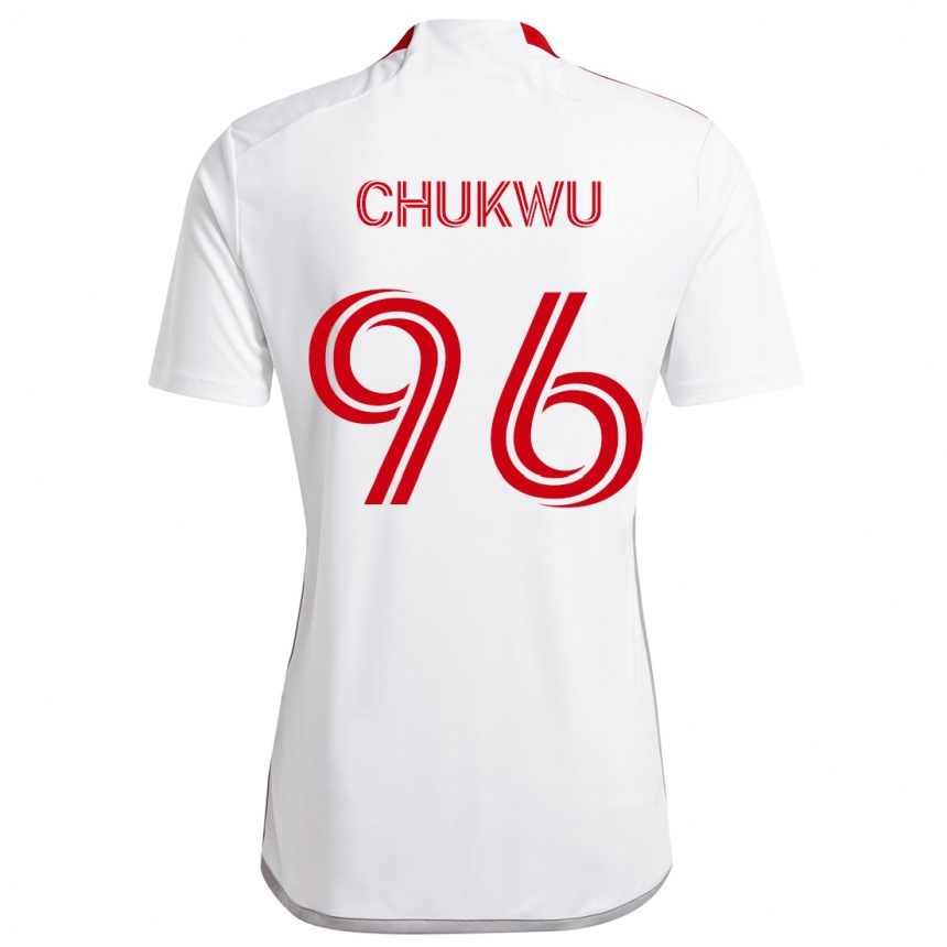 Niño Fútbol Camiseta Richard Chukwu #96 Blanco Rojo 2ª Equipación 2024/25