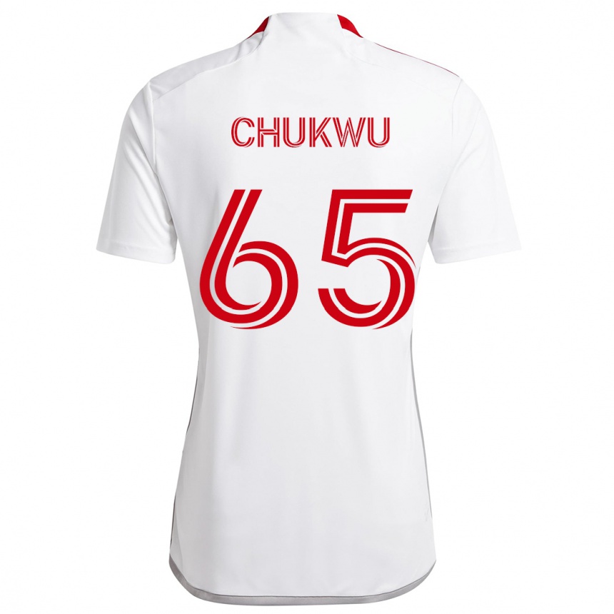 Niño Fútbol Camiseta Joses Chukwu #65 Blanco Rojo 2ª Equipación 2024/25